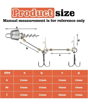 Toatelu 3-Piece Stinger Hook Set with Leader System & 5 Interchangeable Weights for Rubber Fish Jigkopf for Baits 10-18cm (S M L) | International Shipping Available - Buy Online on GoSupps.com