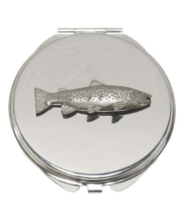 Brown Trout Compact Mirror Handbag Gift With Free Engraving 44