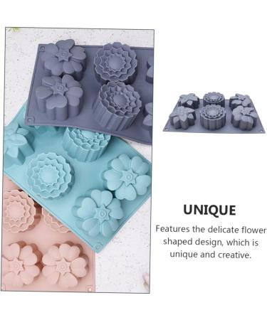 ABOOFAN 3 Pcs Flower Shaped Moon Cake Mold Cookie Cake DIY Silicone DIY Pastry Baking Tool Soap Mold Candle - Buy Online on GoSupps.com