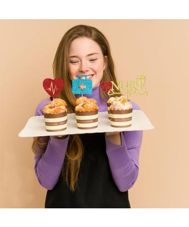 Bejotaa 24 PCS Nurse Cupcake Toppers Medical Picks Rn Theme Nursing Nurse School Graduation Party Decorations (Nurse 24pcs) - Buy Online on GoSupps.com