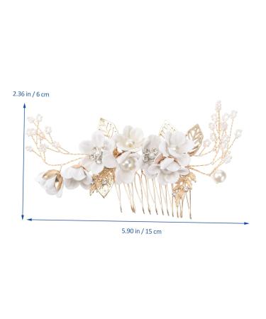 Minkissy Bridal Hair Clips | Gold Pearl Wedding Hair Comb | Crystal Hair Side Ridge Clip for Brides & Bridesmaids - Buy Online on GoSupps.com