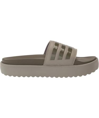 adidas Women's Adilette Platform Slide Sandal 7 - Silver/Olive Strata - Buy Online on GoSupps.com
