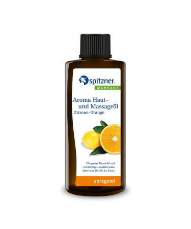 Spitzner aroma skin & massage oil lemon orange (190 ml)- stimulating massage oil with jojoba oil almond oil & essential oils without preservatives - Buy Online on GoSupps.com