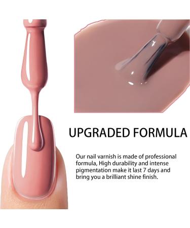 Nude Nail Polish Set Pink Nail Varnish Set Long Lasting Glitter Nude 4 Colors Nail Polishes Quick Dry Nail Polish for Women Girls DIY Nail Art at Home 7ML - Buy Online on GoSupps.com