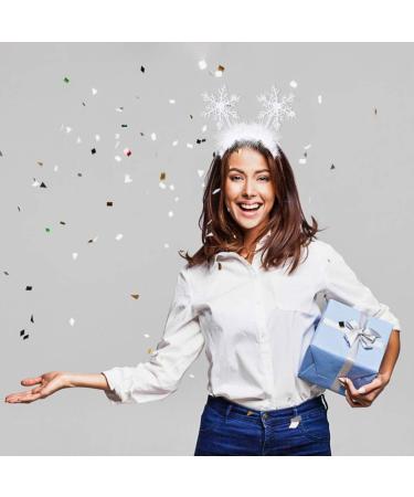 FRCOLOR 2 Pieces Snowflake Headbands Cute Christmas Feather Snowflake Head Boppers Snowflake Hair Accessories for Xmas Party - Buy Online on GoSupps.com