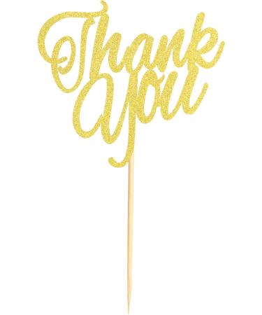 Arthsdite Thank You Cake Topper Thanksgiving Cake Decoration for All That You Do Thanksgiving Day Birthday Wedding Party Decoration Supplies - Gold Glitter - Buy Online on GoSupps.com