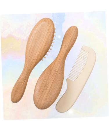 Healeved 3pcs Wooden Kids Hair Brush Set | Baby Bath Time & Shower Tool Kit - Buy Online on GoSupps.com