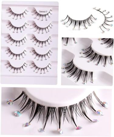 5 Pairs diamond eyelashes christmas lashes false eyelashes with diamond spiky lashes diamond false fake eyelash for women lash extensions asian lashes cosmetic girl fiber Miss - Buy Online on GoSupps.com
