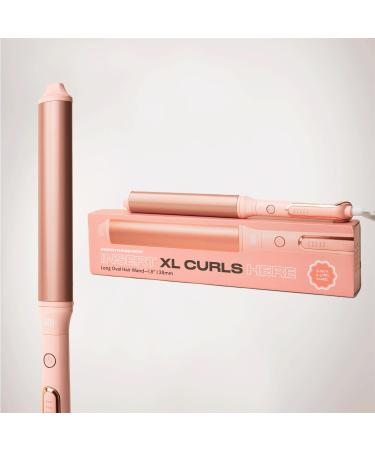 INH Extra Long Oval Barrel Curling Iron with Tourmaline Ceramic Wand & Ionic Technology for Longer Looser Curls | Clamp-Free Z-Formation Wand for Frizz-Free Hollywood Blowout