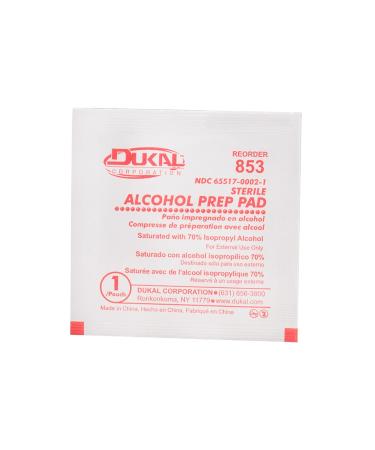 Dukal Alcohol Pad Sterile (200 Count) - 70% Isopropyl Alcohol Swabs - Buy Online on GoSupps.com