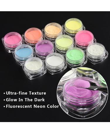 12 Colors Glow in The Dark Powder - Luminous Neon Pigment for Nail Art & Resin Craft - Buy Online on GoSupps.com