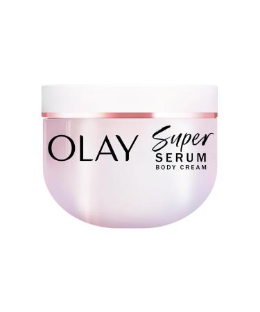 Olay Super Serum Body Cream for Dry Skin, 24hr Long Lasting Hydration, 5+ Ingredient Serum Complex for Bright Even Firm Luminous Skin, Sweet Vanilla & Soft Wood Scent,10 fl oz Sweet Vanilla & Soft Wood 10 Fl Oz (Pack of 1)