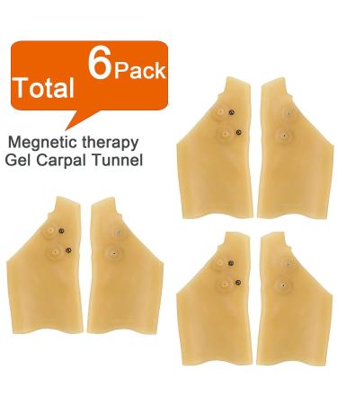 6-Piece Gel Carpal Tunnel Wrist Brace Set with Magnetic Support - Waterproof Silicone for Arthritis & Tendonitis Relief - Buy Online on GoSupps.com