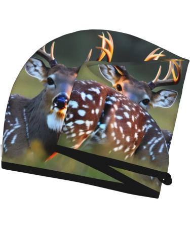 Cute Deer Coral Velvet Dry Hair Cap - Unisex Wet Towel Wrap for Bathroom Pool Party Beach & Home | International Shipping Available - Buy Online on GoSupps.com