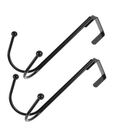 GLEAVI 2pcs Hangers Wreath Hanger Hat Hanger Hat Hooks Twin Hooks Organizer Hook Rack Coat Lip Gloss 17.00X9.00X8.00CM Black