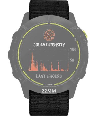 Abanen Hook and Loop Quick Dry Watch Band 22mm for Garmin Fenix 6/Fenix 5/7/EPIX 2 - Black Green Woven Nylon Sport Strap - Buy Online on GoSupps.com