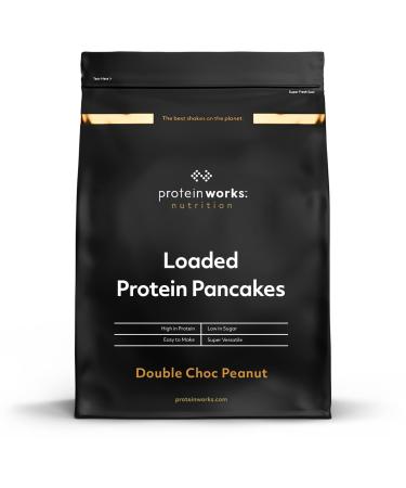 Protein Works - Loaded Protein Pancake Mix | Premium Pancake Mix | High Protein Pancakes | High Protein Breakfast | Low Sugar Snack | 8 Servings | Double Choc Peanut | Double Choc Peanut 500g