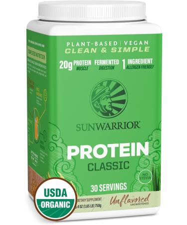 Sunwarrior Foods Sunwarriorr Brown rice protein powder with bcaa and amino acids raw rice protein shake gluten free low carb dairy free Vegetable classic sprouted brown rice protein powder natural 750 g