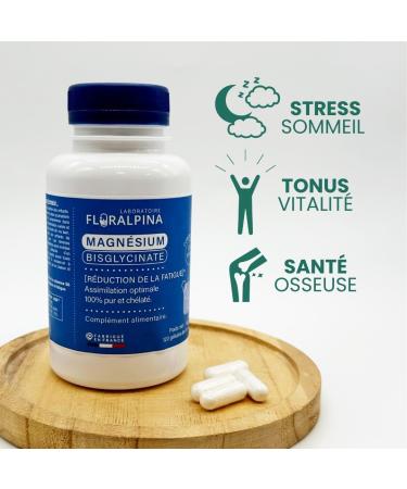 Magnesium Bisglycinate with Vitamin B6-120 Capsules | Highly Assimilable Anti-Fatigue and Relaxation | Nervous and Muscular System Support | Natural Food Supplement Made in France - Buy Online on GoSupps.com