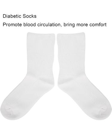 Diabetic Compression Socks for Elderly & Pregnant Women - Non-Binding Ankle Socks for Diabetic Foot Care (White) - Buy Online on GoSupps.com