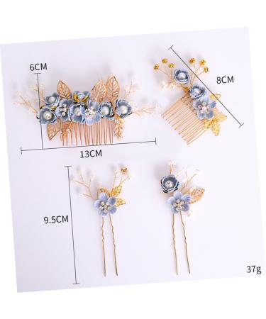 FRCOLOR 1 Set of 4 Comb Insert Rhinestone Headdress Hair Accessories with Flowers Floral Hair Accessories Comb for Touping Hair Bridal Wedding Hair Comb Set Rhinestones Child - Buy Online on GoSupps.com