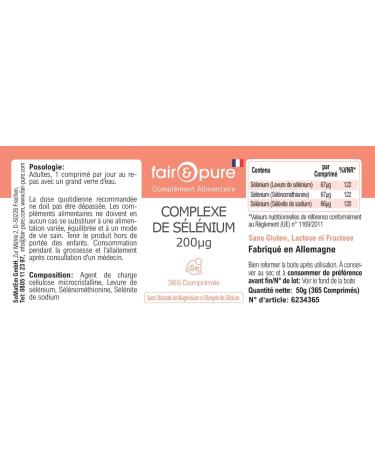 SoMatEm Fair & Pure Selenium Complex tablets 200 g 365 pieces vegan food supplement without additives produced in Germany - Buy Online on GoSupps.com