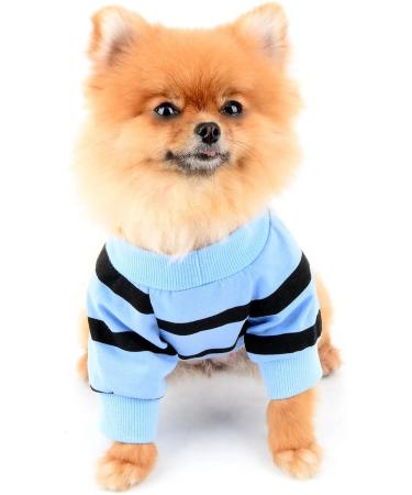 Buy Paidful Striped Dog Shirt for Small & Medium Dogs | Breathable Summer Tank Tops with Heart | Pet Clothing for Chihuahua Yorkie & Puppies (Blue L) - Buy Online on GoSupps.com