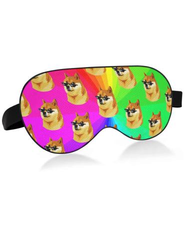Unisex Sleep Eye Mask Rainbow-Shiba-Inu-Doge-Life Night Sleeping Mask Comfortable Eye Sleep Shade Cover