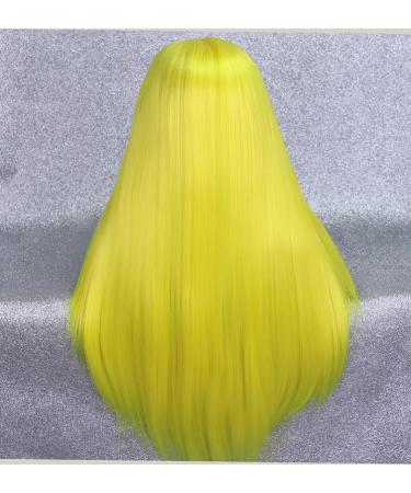 Vebonny 24-Inch Bright Yellow Synthetic Lace Front Wig - Stylish Hair for Fashion & Cosplay | Sunshine Glow-842 - Buy Online on GoSupps.com