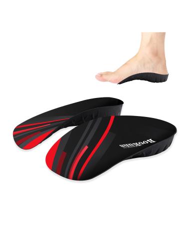330+ lbs Plantar Fasciitis Insoles, 3/4 Length High Arch Support Orthotic Inserts for Women & Men Heel Pain, Flat Feet,Heavy Duty Strong Support Pain Relief for Walking Running Black Red L/Men's 9-11, Women's 10-12 - Buy Online on GoSupps.com