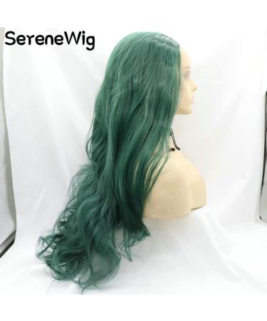 Serenewig Women's Green Teal Long Wavy Synthetic Wig - Heat-Resistant Malachite Green Cosplay & Daily Use | Drag Queen Makeup 26 - Buy Online on GoSupps.com