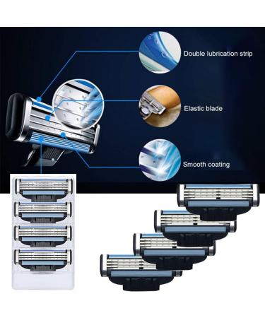 4 Replacement Razor Blades for Men - Comfortable Manual Shaving | High-Quality Men's Razor Blades - Buy Online on GoSupps.com