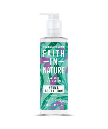 Faith In Nature Natural Lavender and Geranium Hand and Body Lotion Relaxing Vegan and Cruelty Free No SLS or Parabens 400 ml - Buy Online on GoSupps.com