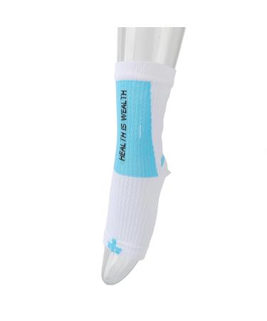 Foot Sleeve for Flexible Movement - Sectional Compression Sports Heel Socks (White & Blue) | Enhance Performance & Comfort - Buy Online on GoSupps.com