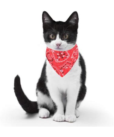 Adjustable Dog Bandana Headscarves for Small Dogs & Cats | Red Neckerchief (M) - Buy Online on GoSupps.com