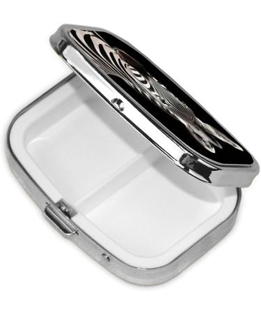 Zebra Printing Small Pill Case - 2 Compartment Travel Pill Organizer | Cute Purse Pill Box for Pocket & Gifts - Buy Online on GoSupps.com