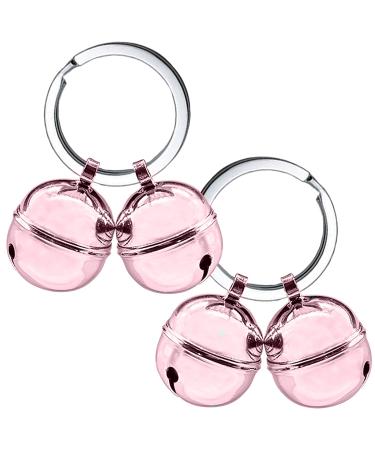 DORUI Cat Bells 4 Loud Copper Collar Bells for Cats and Dogs (Pink) rose