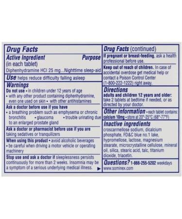 Sominex Nighttime Sleep Aid - Maximum Strength 72 Tablets (Pack of 3) | Fast International Shipping - Buy Online on GoSupps.com