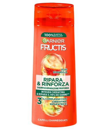 Garnier Garnier Fructis Multi Pack Shampoo Repair & Strengthen For Damaged Hair Deep Repair For Stronger Hair With Marula Oil and Repairing Keratin Keratin Filler Pack of 6