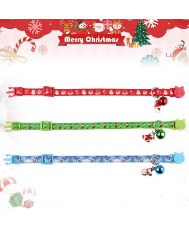 3PCS Christmas Breakaway Cat Collars with Bell - Safe & Adjustable Nylon for Kittens - Buy Online on GoSupps.com