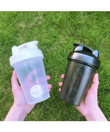 Buy OOTD 400ml Leakproof Protein Shaker Bottle - BPA Free Sieve & Scale for Perfect Supplements | Fitness Mixer (Black+White 2PCs) - Buy Online on GoSupps.com