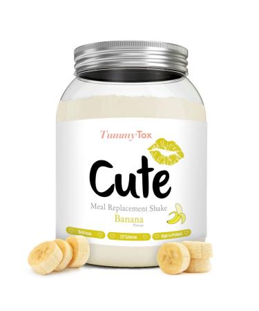 Cute Nutrition Meal Replacement Shake - Protein Shake High in Protein - Banana - Vitamins and Minerals - 500 g - Bonus E-book - by TummyTox