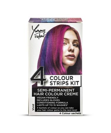 Stargazer Products Semi-Permanent Hair Dye Strips Kit in 4 Shades "Yummy Colour" - Vibrant 40 ml