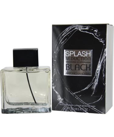 Antonio Banderas Seduction in Black Splash Men Eau De Toilette Spray 3.4 Ounce