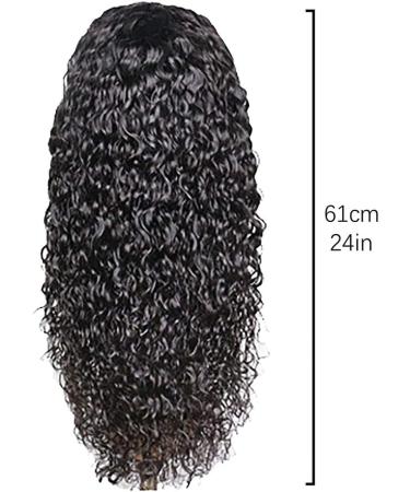 Tianbi 61 cm Curled Wig - Long Loose Lace Closure Brazilian Curly Front Wig for Black Women | Heat-Resistant Virgin Hair - Buy Online on GoSupps.com