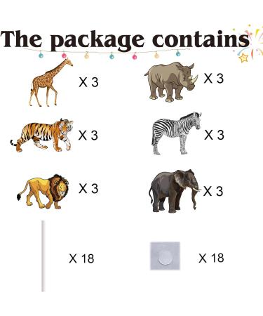 18pcs Safari Cupcake Toppers for Boys Girls Jungle Animal Safari Birthday Theme Paty Decorations Supplies Wild One Giraffe Tiger Lion Elephant Cake Decorations - Buy Online on GoSupps.com