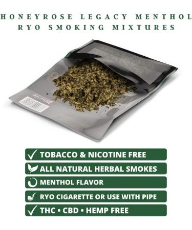 Honeyrose Legacy Menthol: Tobacco & Nicotine Free Smoking Mixture - 50g - Buy Online on GoSupps.com