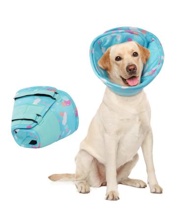 Hjumarayan neck ruff dog - soft leak protection dog adjustable dog collar leak protection waterproof protective collar dog prevention of injuries or wounds licks or scratches (blue XL) XL blue