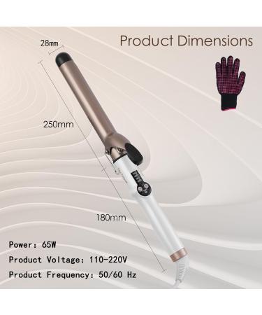 Ten-Tatent 28mm Ceramic Tourmaline Curling Iron | Dual Voltage Curling Wand for Long & Short Hair | Adjustable Heat Settings | White - Buy Online on GoSupps.com