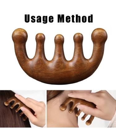 2 PCs Wooden Gua Sha Comb Set - Multi-Purpose Wide Tooth Hair & Massage Combs | Green Sandalwood | Head Care & Relaxation for Men & Women - Buy Online on GoSupps.com